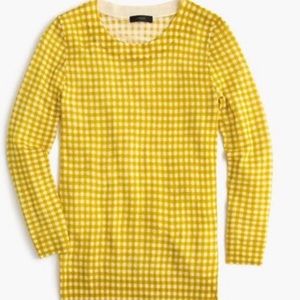 J. Crew Tippi Sweater In Gingham (yellow)